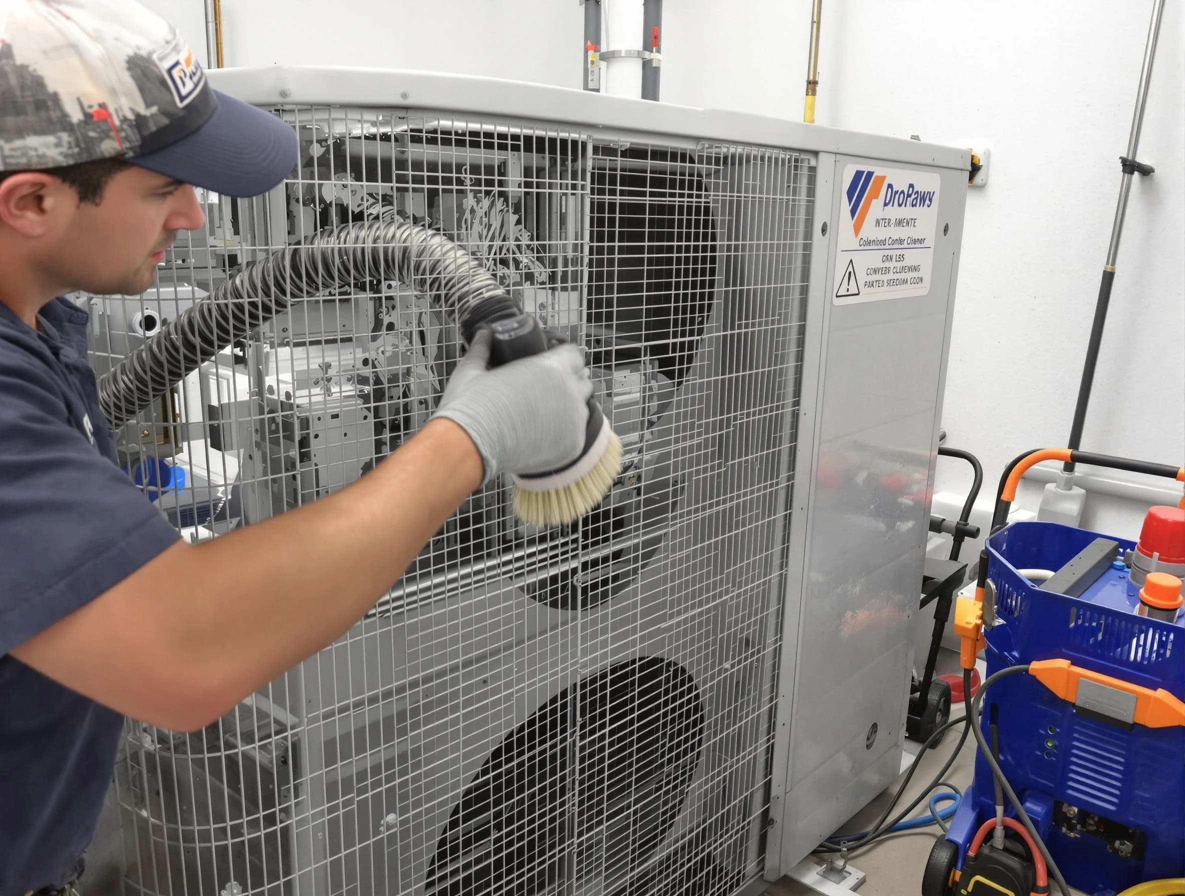 New Bedford Air Duct Cleaning specialist performing precision AC coil cleaning for improved system performance in New Bedford