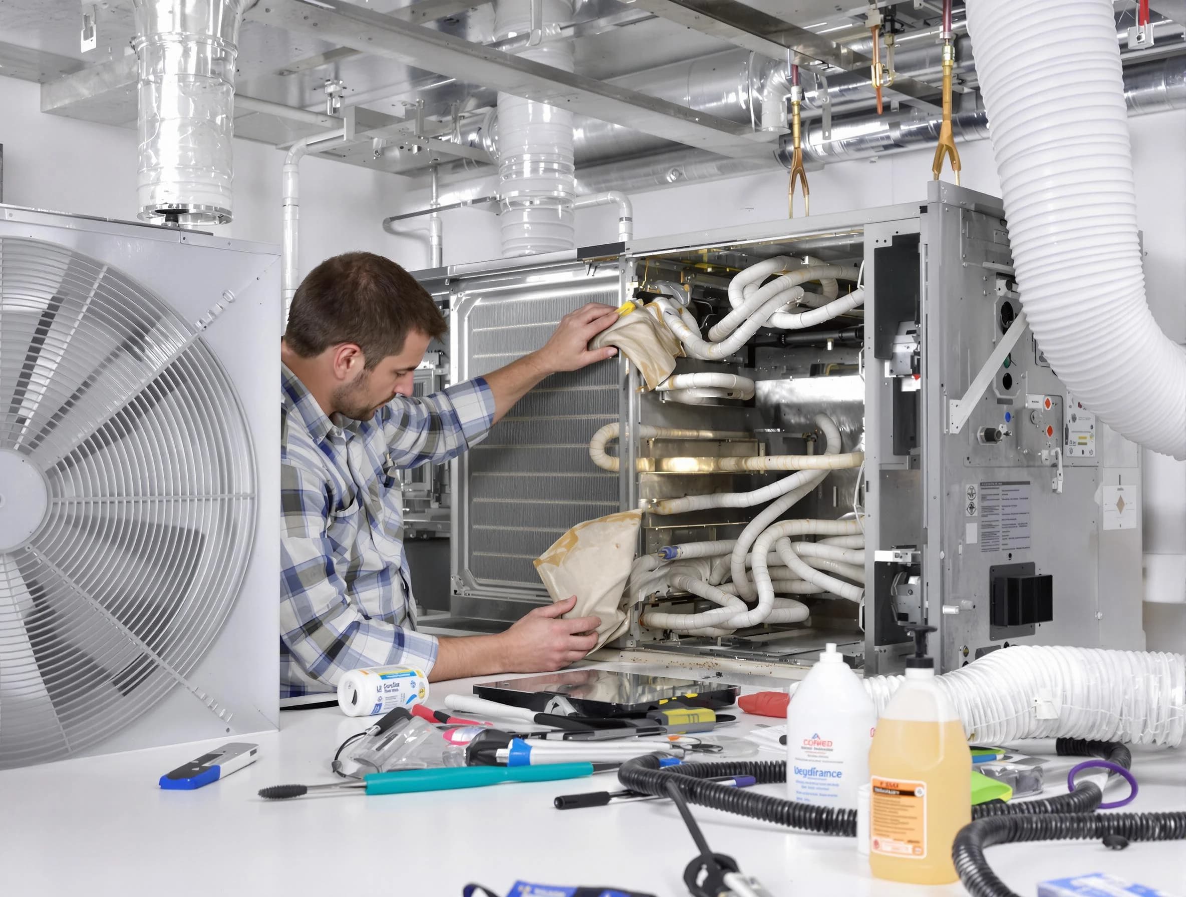 New Bedford Air Duct Cleaning specialist performing precision AC coil cleaning in New Bedford