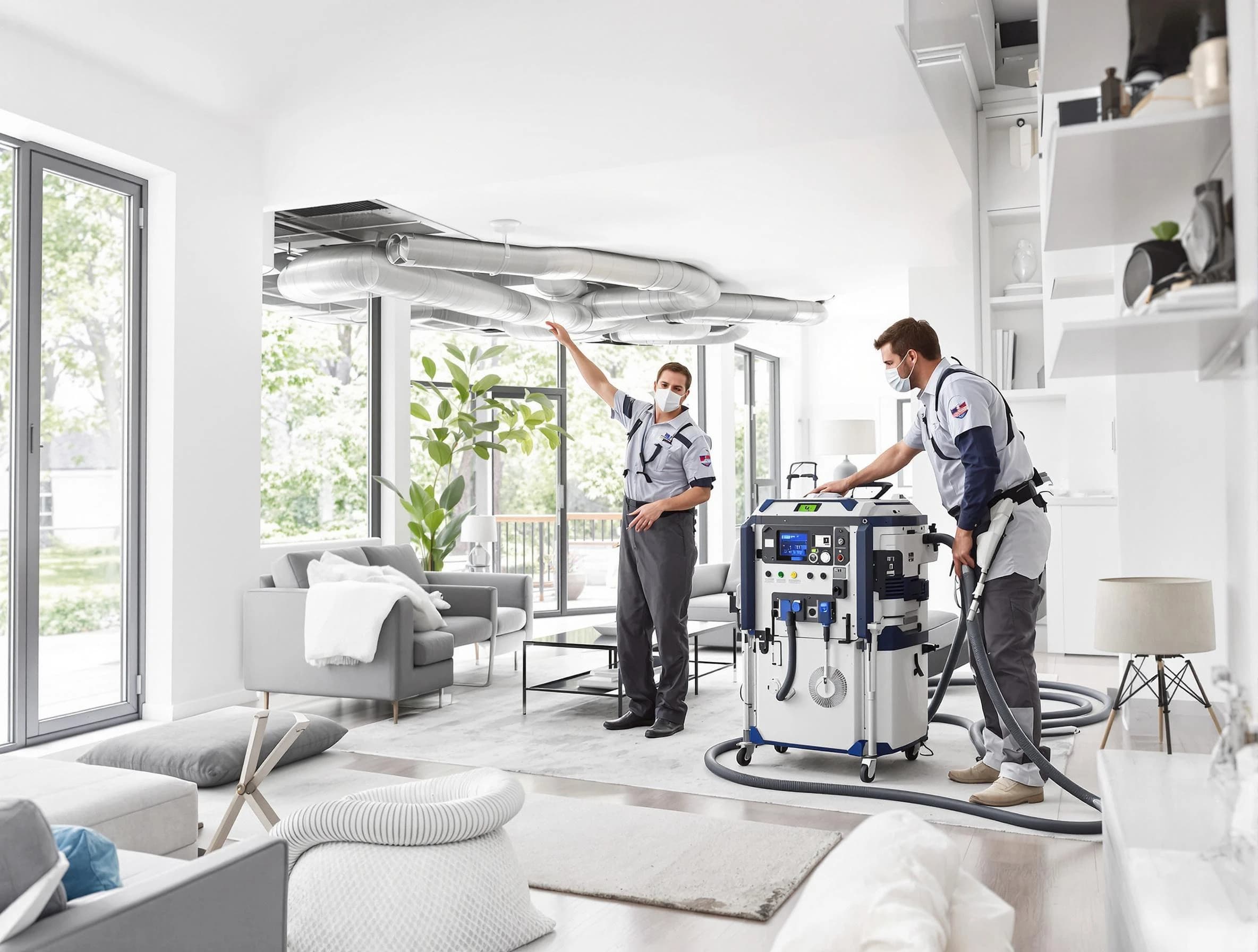 New Bedford Air Duct Cleaning professional conducting pure air duct cleaning with state-of-the-art equipment in New Bedford