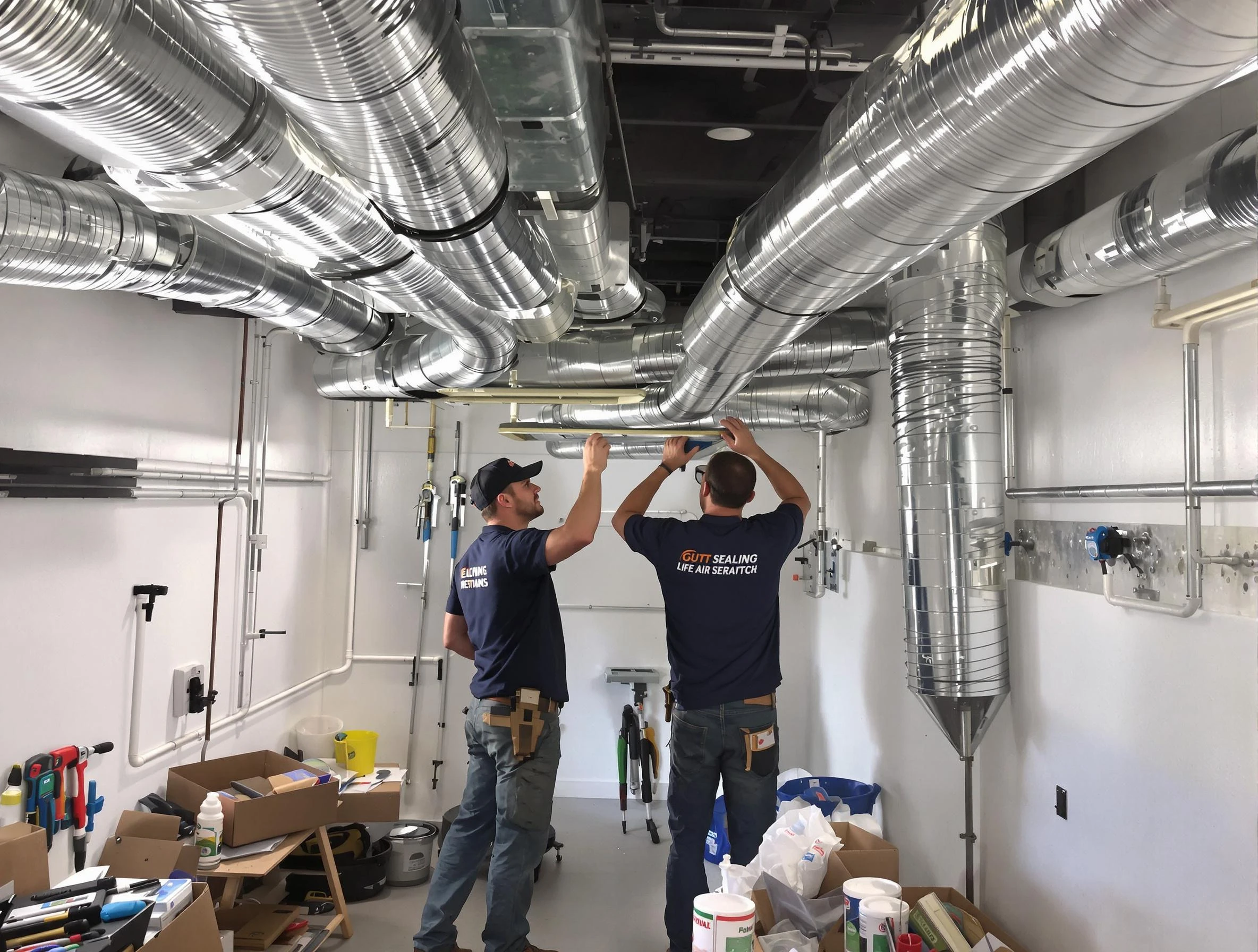 New Bedford Air Duct Cleaning technician applying professional duct sealing solutions in New Bedford